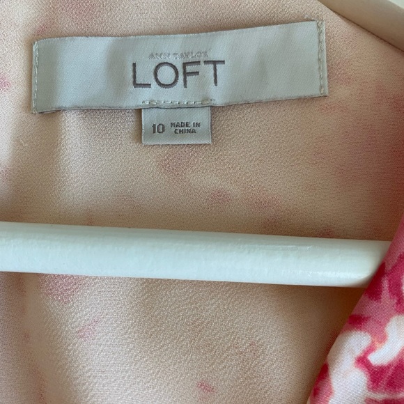 Ann Taylor - Loft Dress 👗 in Stunning Pink Florals and Tan Colors🌸🌸Super Soft - Picture 12 of 12